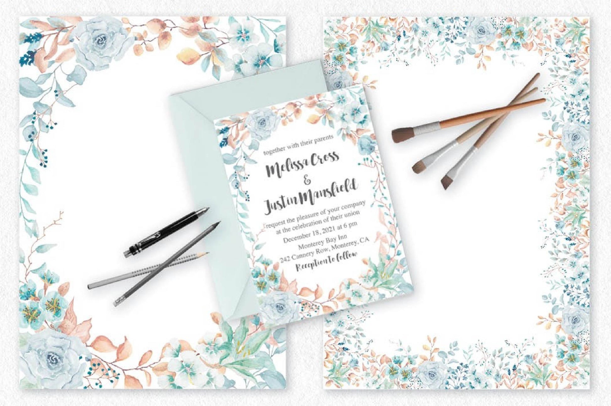 Tranquil Blue Clipart Bundle - CraftNest - Digital Crafting and Art