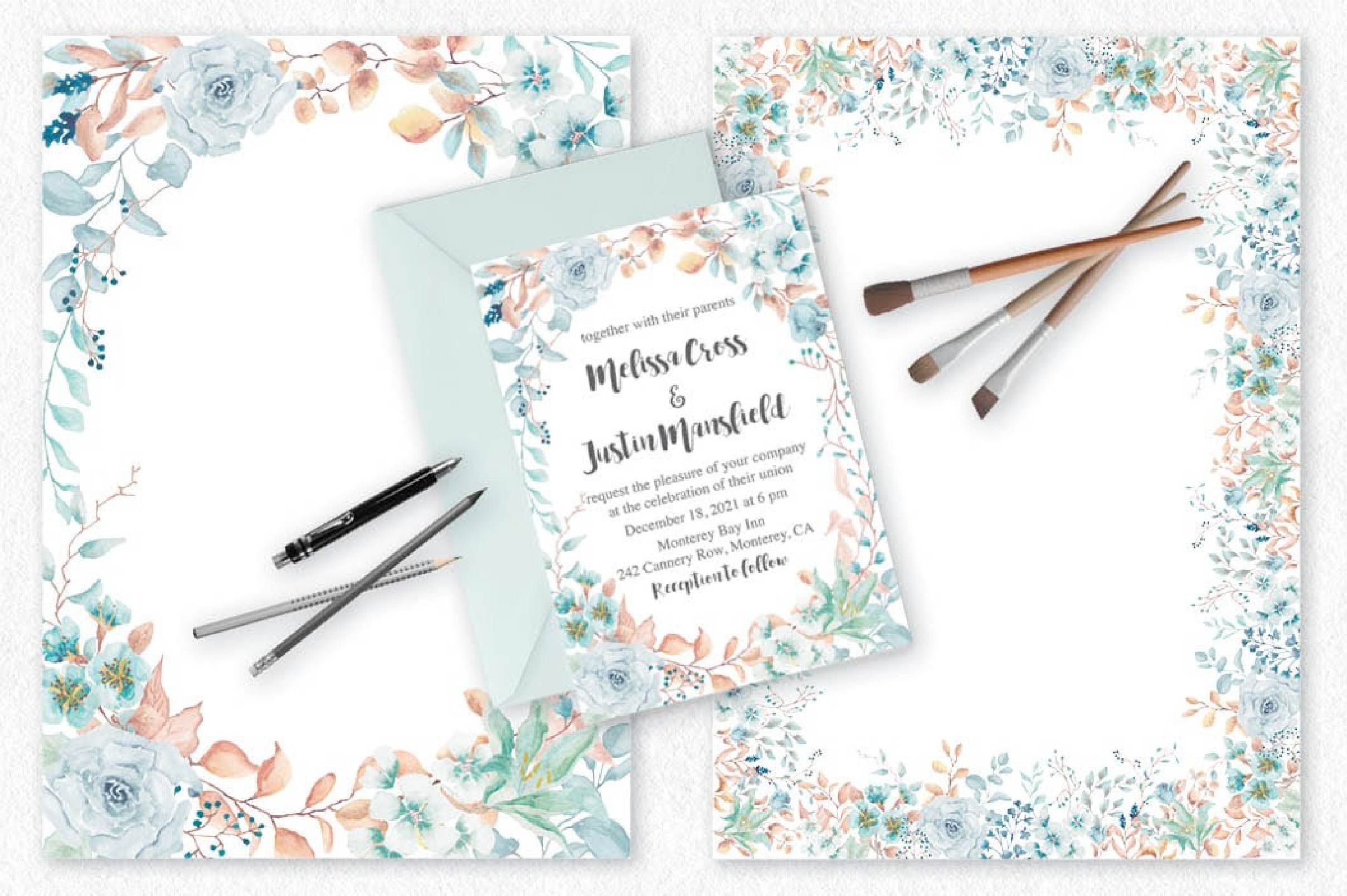 Tranquil Blue Clipart Bundle - CraftNest - Digital Crafting and Art