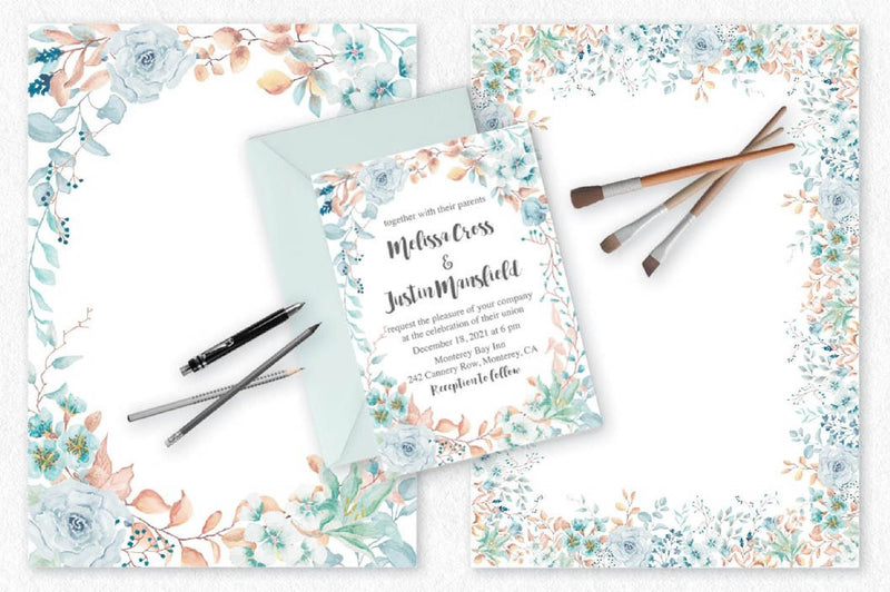 Tranquil Blue Clipart Bundle - CraftNest - Digital Crafting and Art