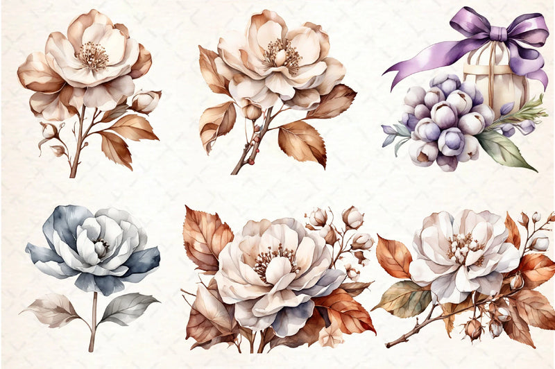 Cotton Flower Clipart Bundle 2 - CraftNest - Digital Crafting and Art