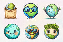 Cute Earth Clipart Bundle - CraftNest - Digital Crafting and Art