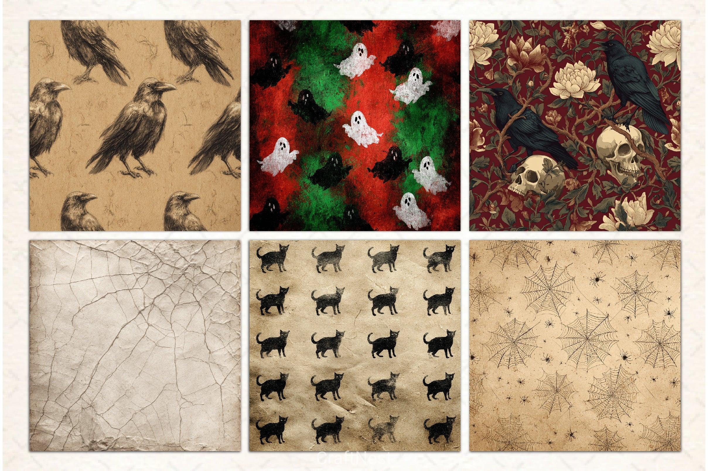 Vintage Halloween Digital Paper - CraftNest - Digital Crafting and Art