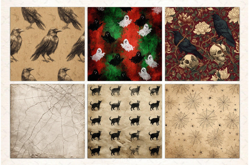 Vintage Halloween Digital Paper - CraftNest - Digital Crafting and Art