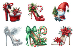 Christmas High Heels Winter Shoes Clipart Bundle - CraftNest - Digital Crafting and Art