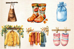 Autumn Laundry Clipart Bundle - CraftNest - Digital Crafting and Art