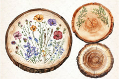 Wood Slice Clipart Bundle - CraftNest - Digital Crafting and Art