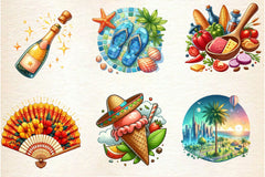 Summer In Barcelona Clipart Bundle - CraftNest - Digital Crafting and Art