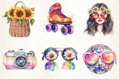 Groovy Summer Clipart Bundle - CraftNest - Digital Crafting and Art