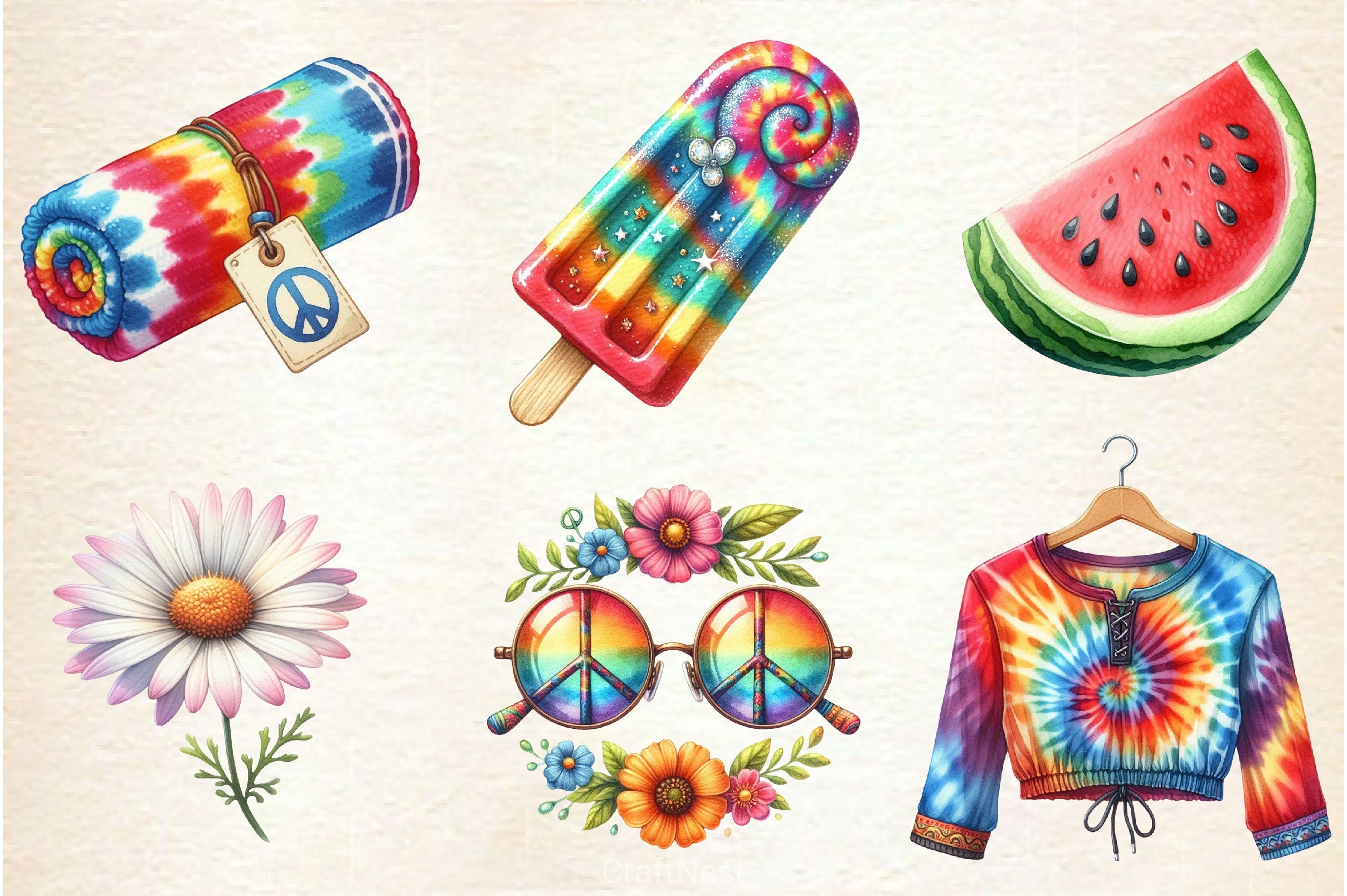 Groovy Summer Clipart Bundle 2 - CraftNest - Digital Crafting and Art