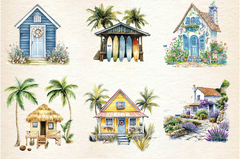Summer Seaside Cottage Clipart Bundle 2 - CraftNest - Digital Crafting and Art
