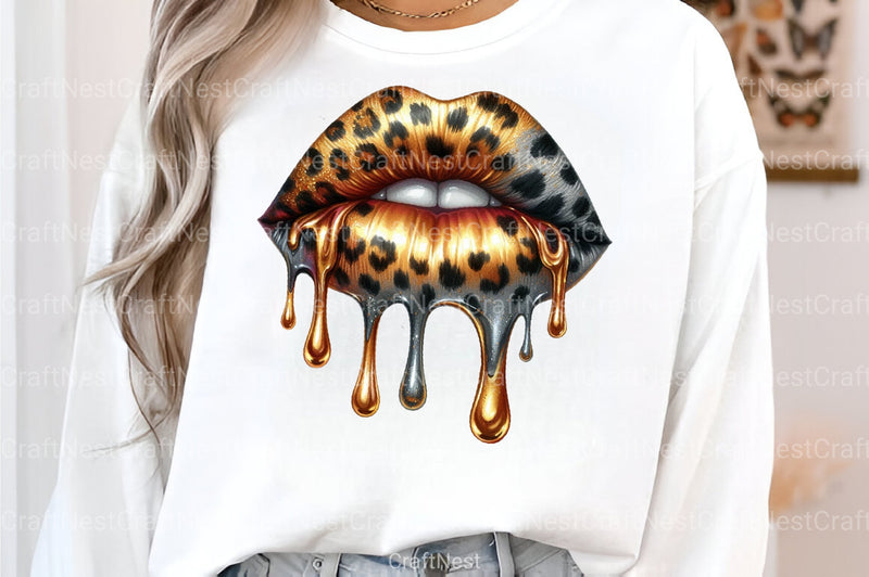 Animal Print Dripping Lips Clipart Bundle - CraftNest - Digital Crafting and Art