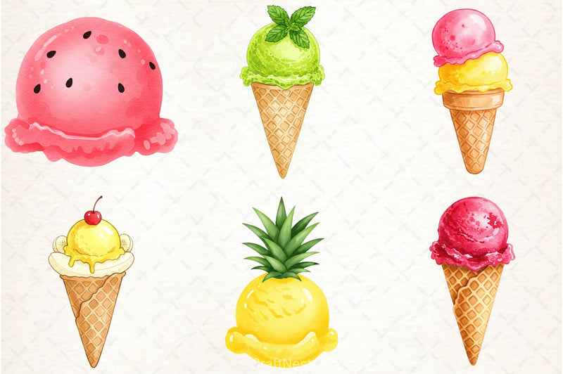 Ice Cream Clipart Bundle - CraftNest - Digital Crafting and Art