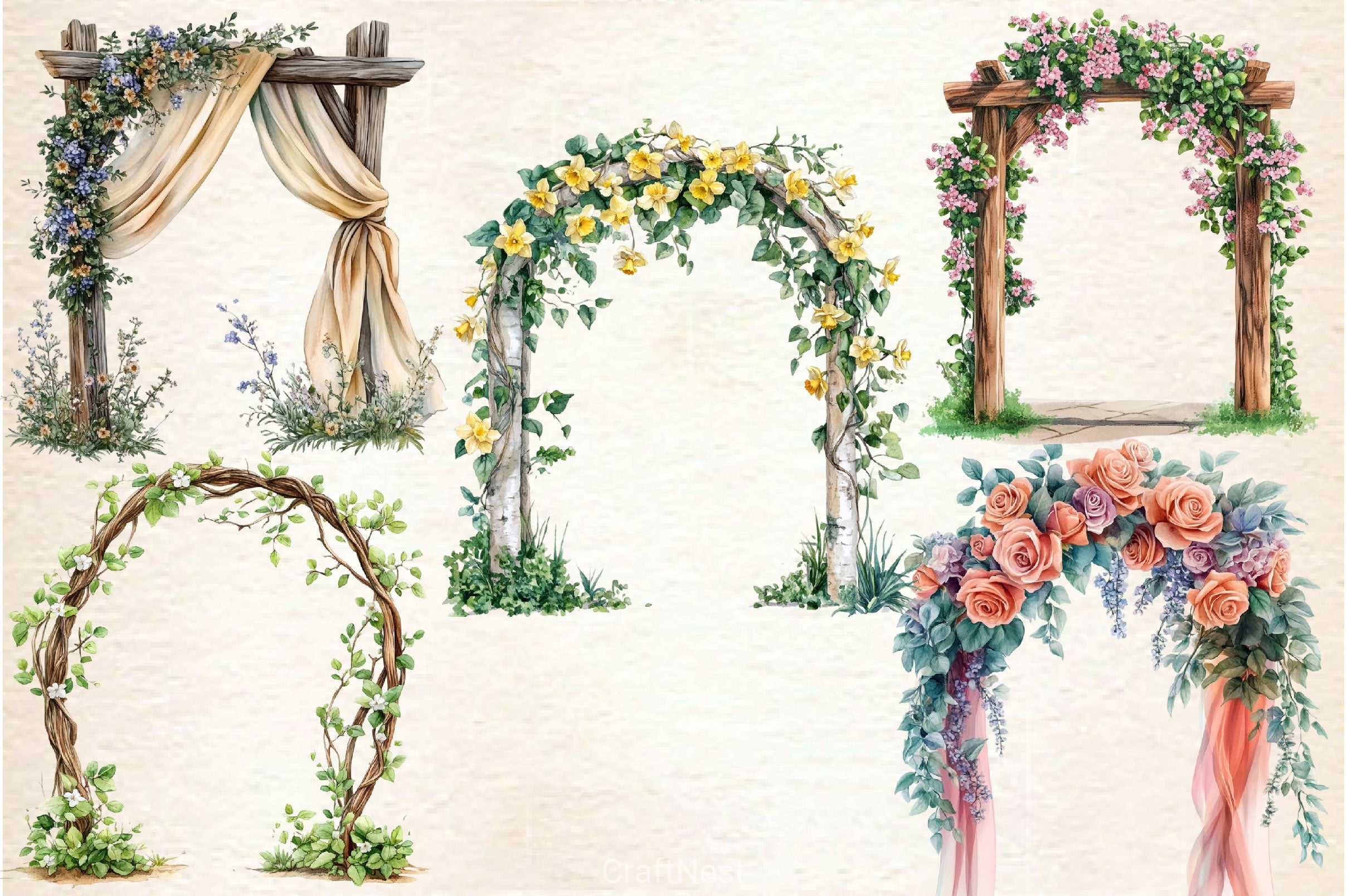Spring Arches Clipart Bundle 2 - CraftNest - Digital Crafting and Art