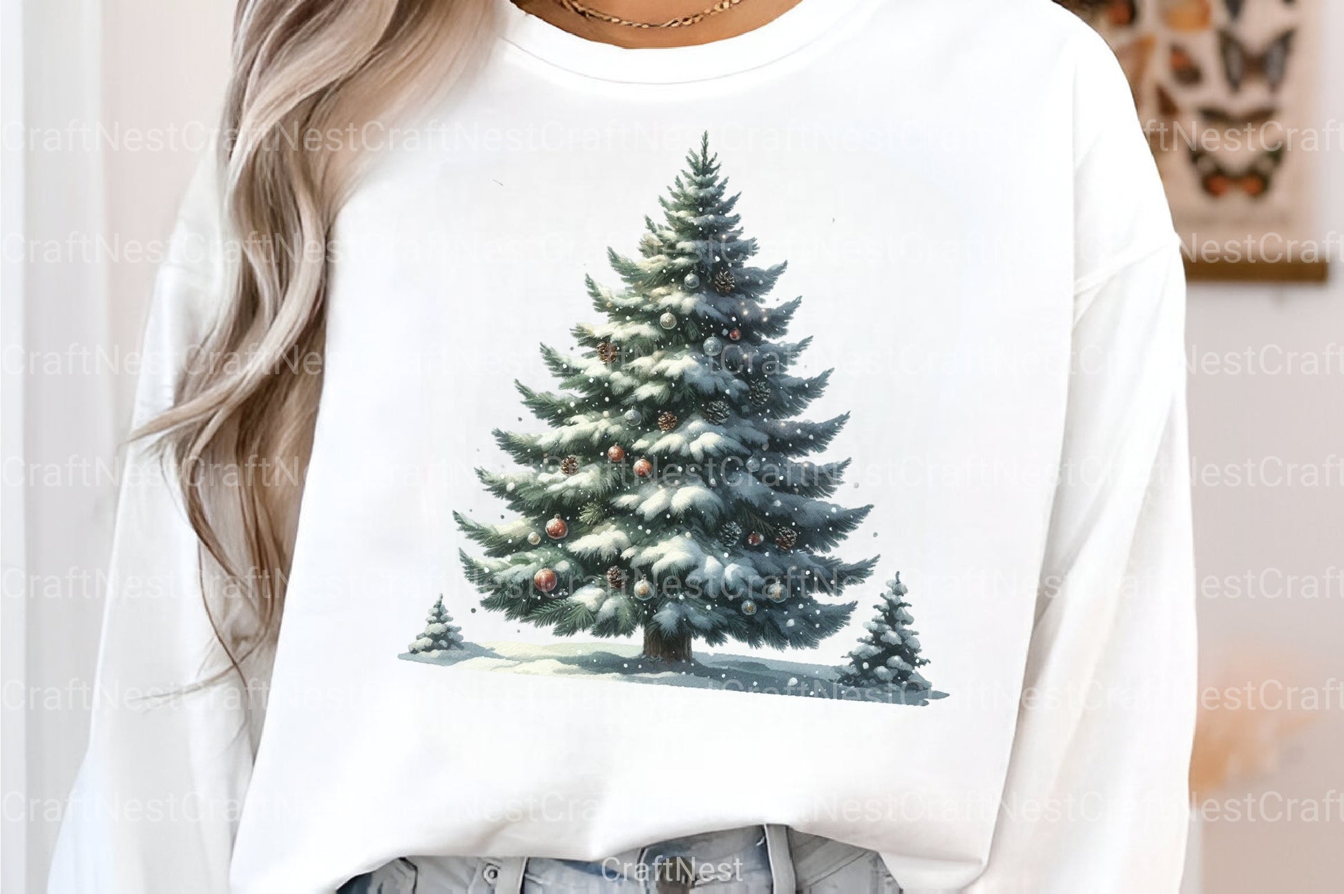 Winter Cozy Blue Designs: Snowman, Cabin, Gnome, Christmas Tree Clipart Bundle - CraftNest - Digital Crafting and Art