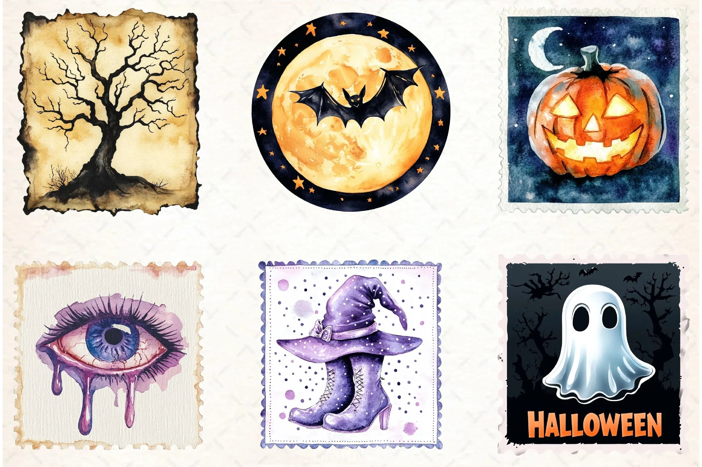 Halloween Stamp Clipart Bundle 3 - CraftNest - Digital Crafting and Art