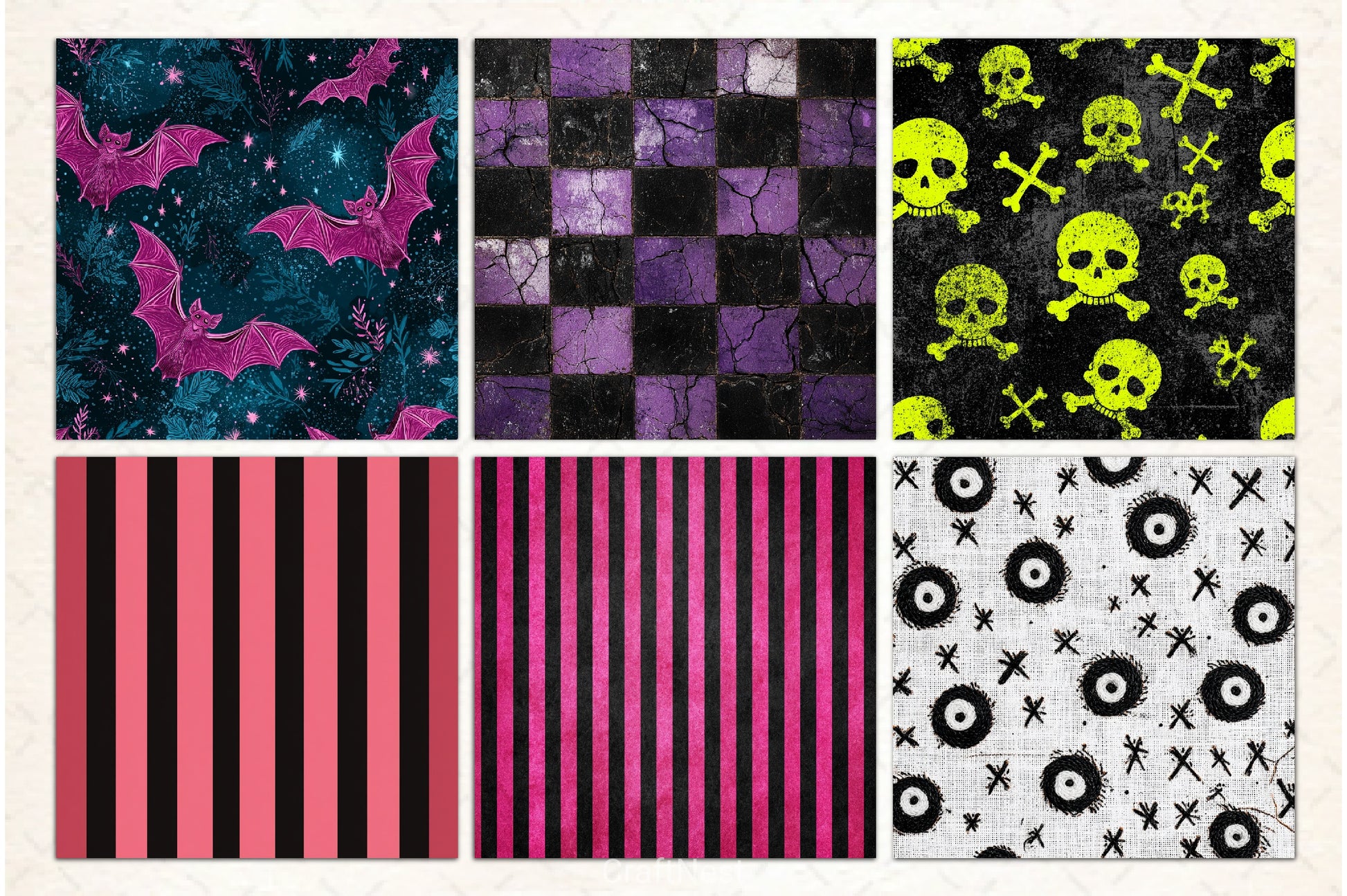 Nightmare Halloween Digital Paper - CraftNest - Digital Crafting and Art
