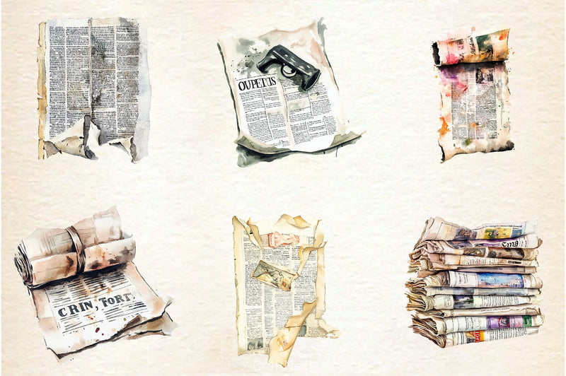 Old Newspaper Clippings Clipart Bundle - CraftNest - Digital Crafting and Art