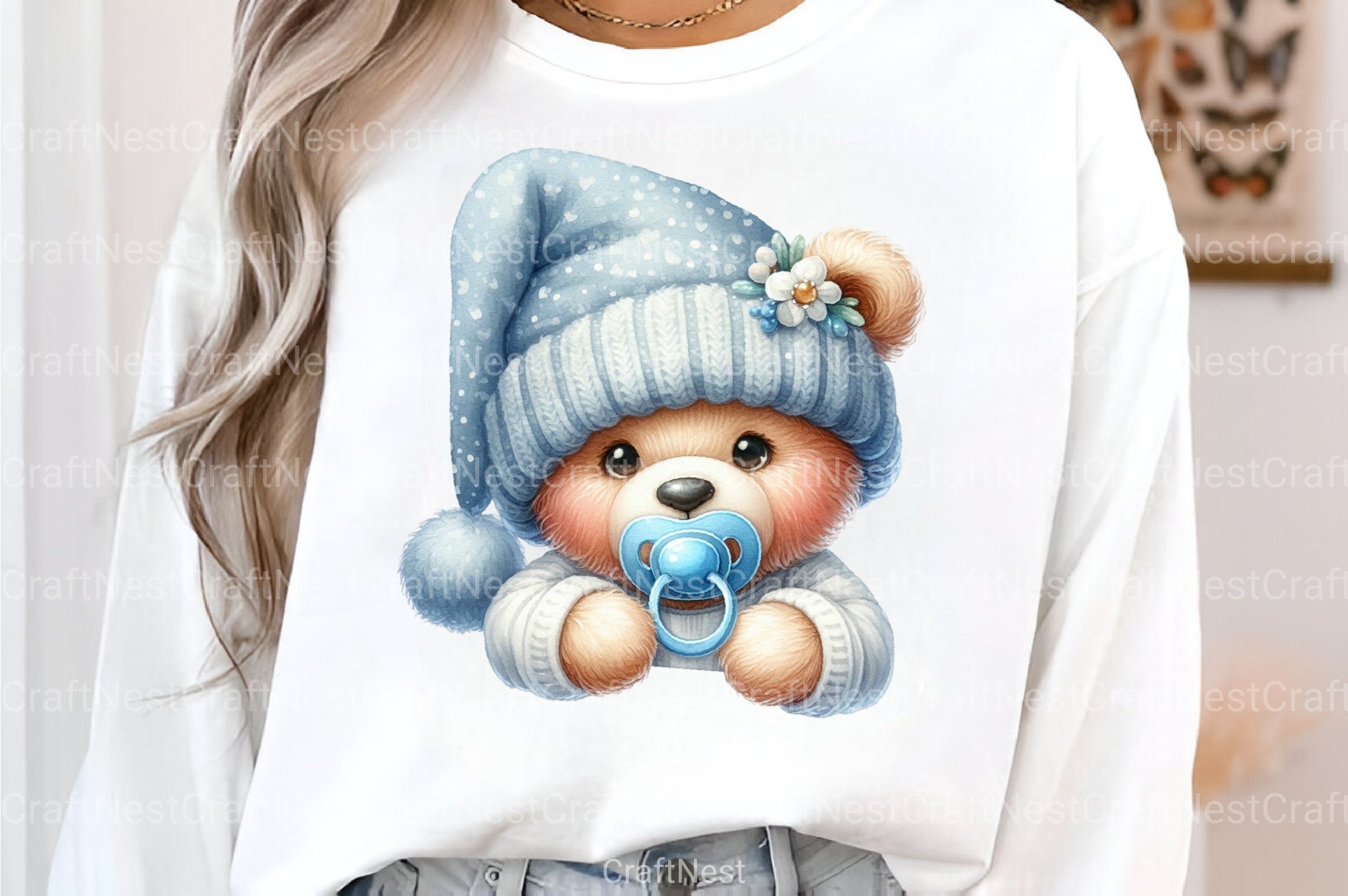 Winter Baby Animals Clipart Bundle: Pacifier Collection - CraftNest - Digital Crafting and Art