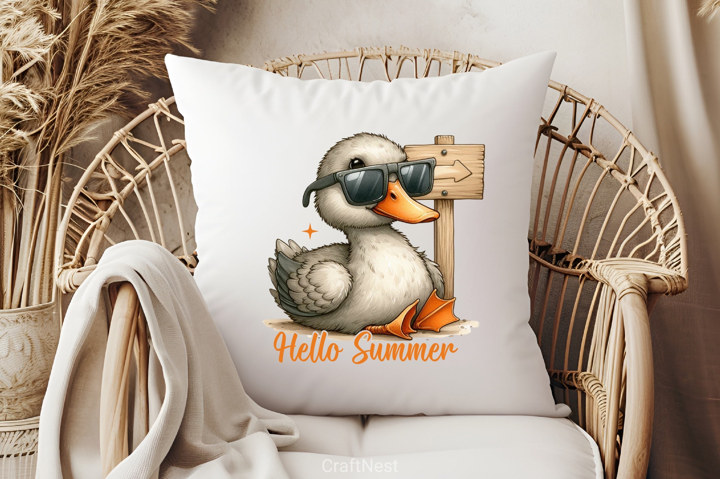 Hello Summer Duck Clipart Bundle - CraftNest - Digital Crafting and Art
