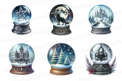 Gothic Christmas Ornaments Clipart Bundle - Transparent Background Graphics - CraftNest - Digital Crafting and Art