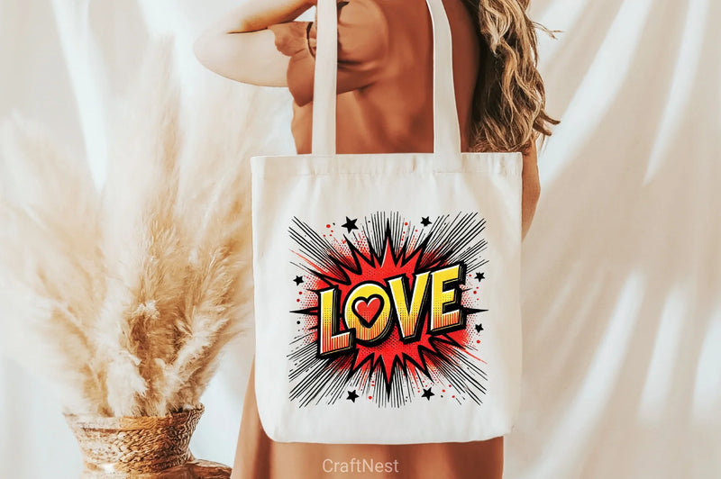 Pop Art Love Valentine's Clipart Bundle - CraftNest - Digital Crafting and Art