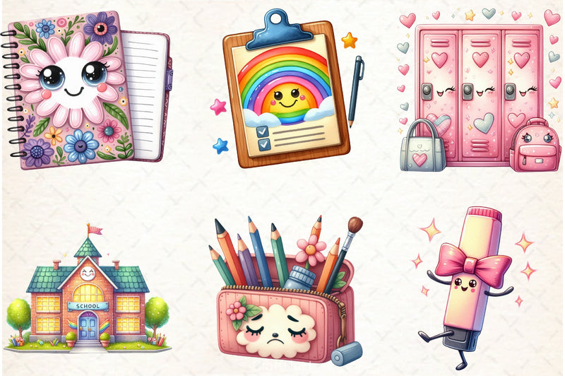 Kawaii School Clipart Bundle 5 - CraftNest - Digital Crafting and Art