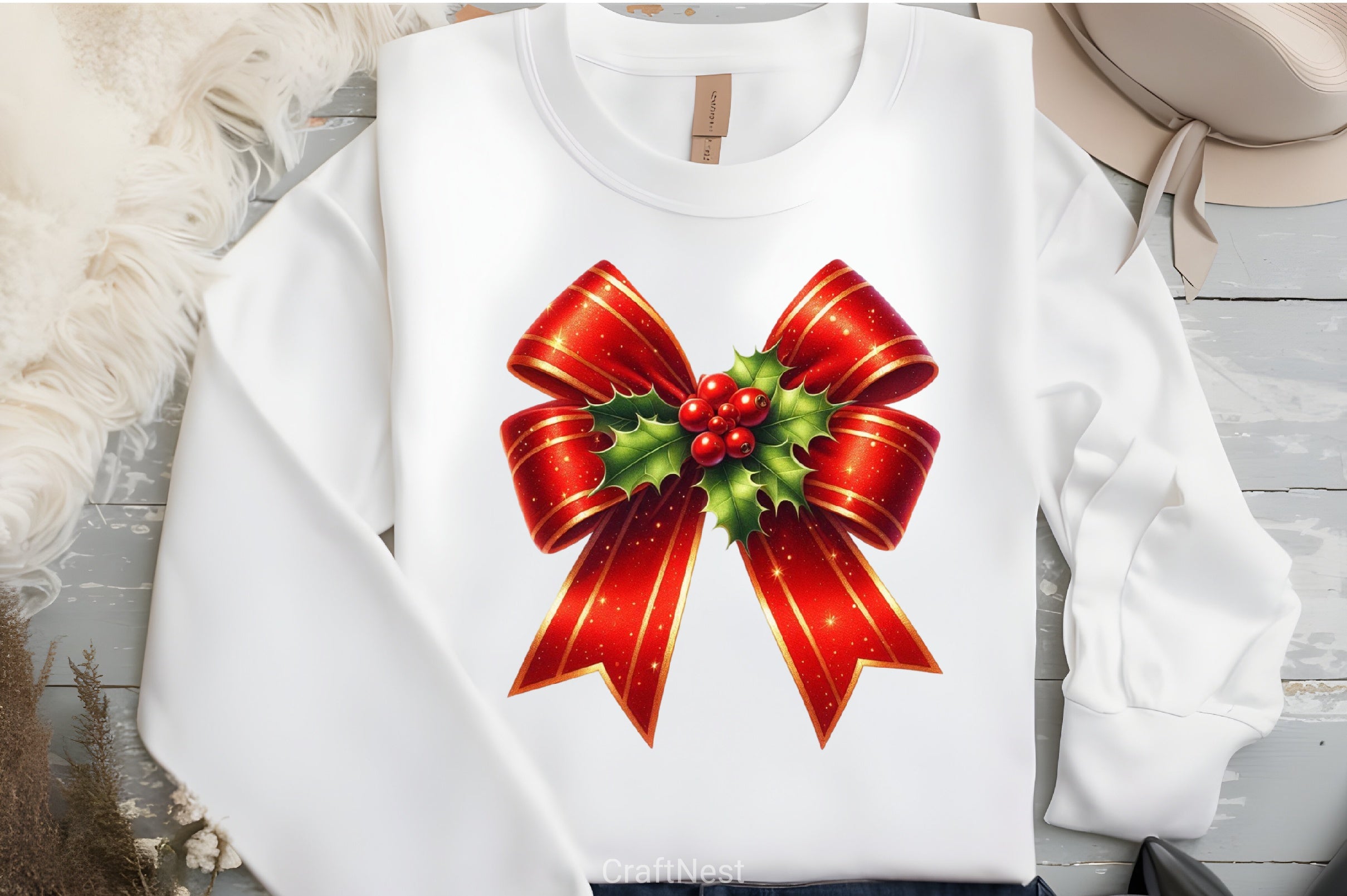 Red Christmas Bow Clipart Bundle - CraftNest - Digital Crafting and Art