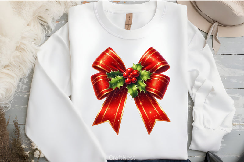 Red Christmas Bow Clipart Bundle - CraftNest - Digital Crafting and Art