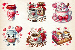 Valentine Day Coffee Clipart Bundle 3 - CraftNest - Digital Crafting and Art