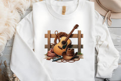 Guitar Cowboy Hat Fence Clipart Bundle - CraftNest - Digital Crafting and Art