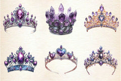 Purple Diamond Queen Tiara Clipart Bundle - CraftNest - Digital Crafting and Art