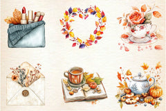 Cute Coquette Autumn Clipart Bundle 2 - CraftNest - Digital Crafting and Art