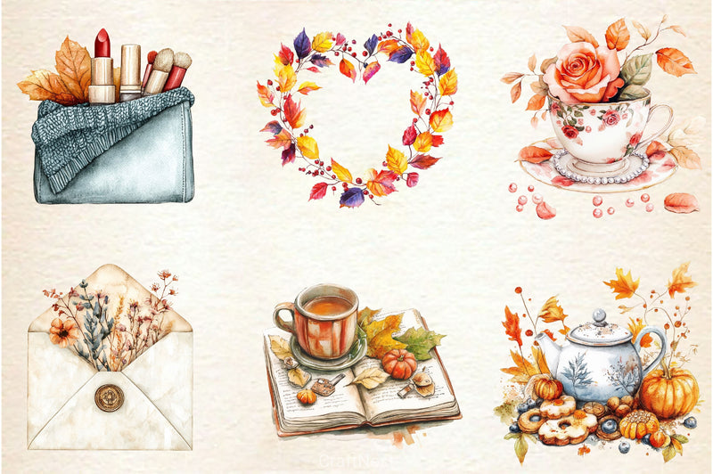 Cute Coquette Autumn Clipart Bundle 2 - CraftNest - Digital Crafting and Art