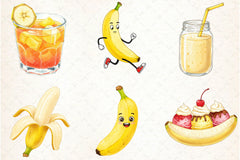 Banana Clipart Bundle 1 - CraftNest - Digital Crafting and Art