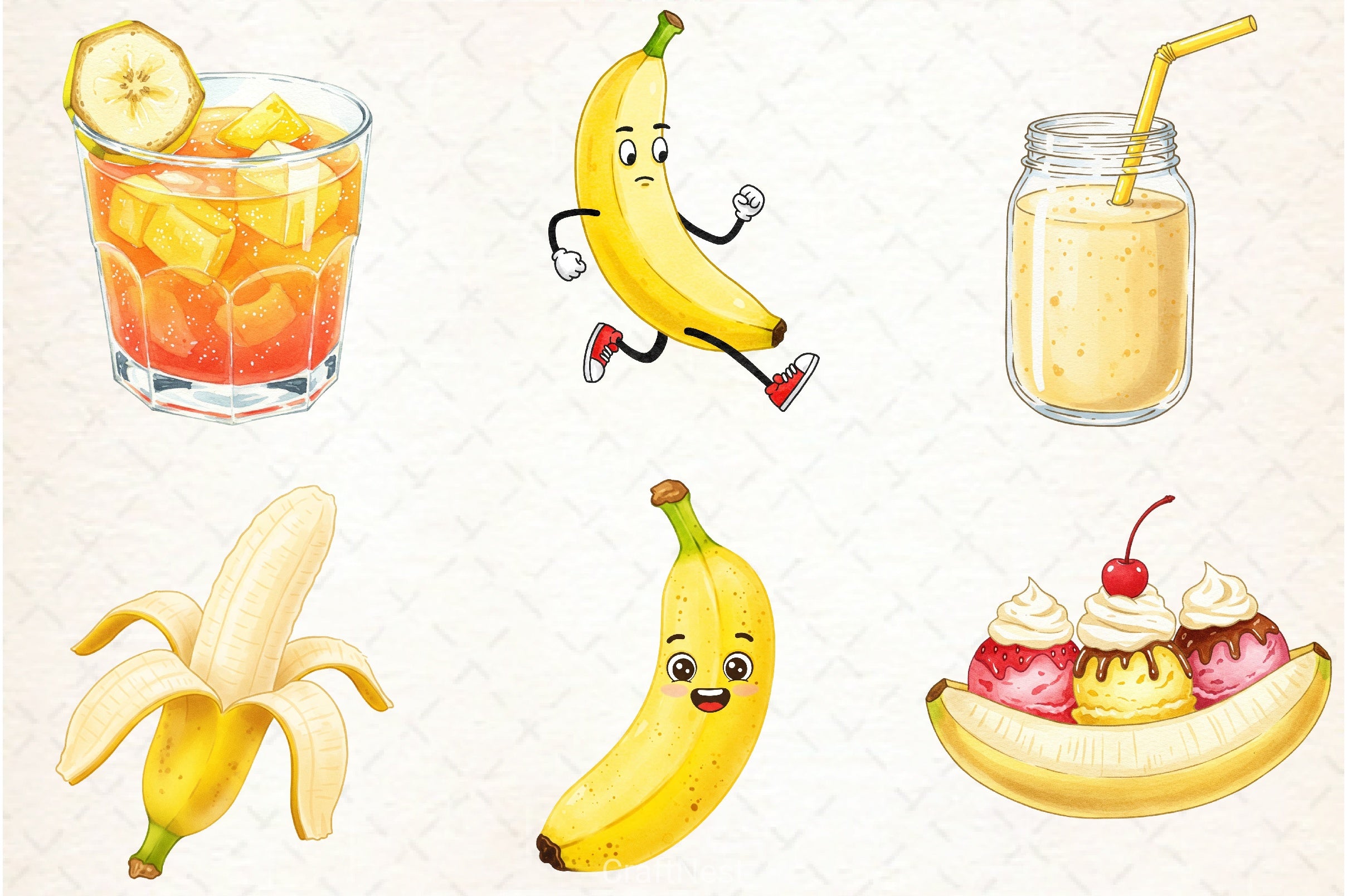 Banana Clipart Bundle 1 - CraftNest - Digital Crafting and Art