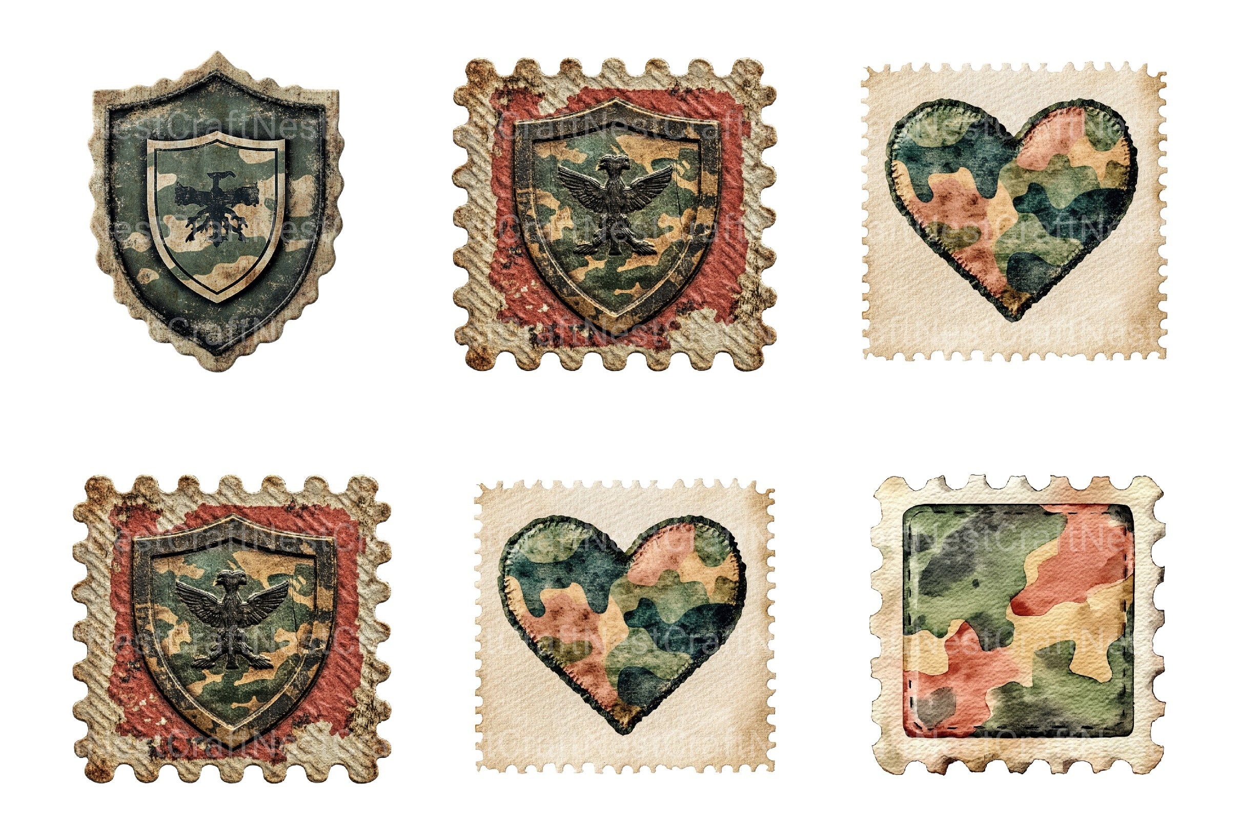 Camo Patches Clipart Bundle - CraftNest - Digital Crafting and Art