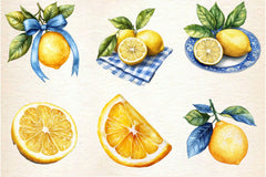 Yellow Blue Lemon Clipart Bundle - CraftNest - Digital Crafting and Art
