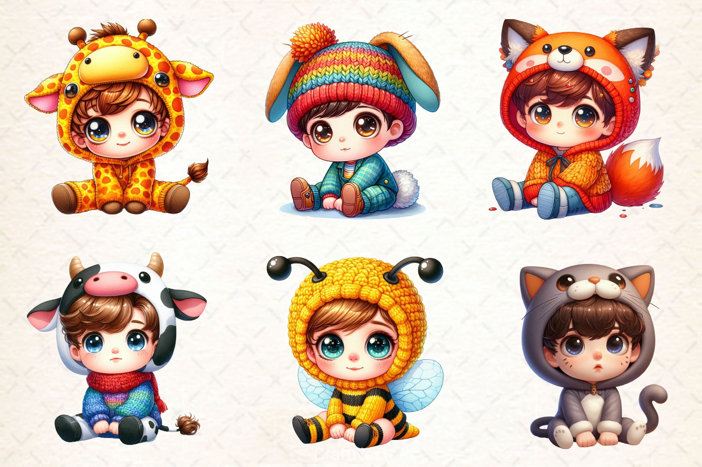 Baby Boy Little Boy Clipart Bundle - CraftNest - Digital Crafting and Art