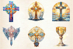 Stained Glass Easter Crosses Clipart Bundle 2 - CraftNest - Digital Crafting and Art