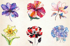 Stained Glass Spring Flowers Clipart Bundle - CraftNest - Digital Crafting and Art