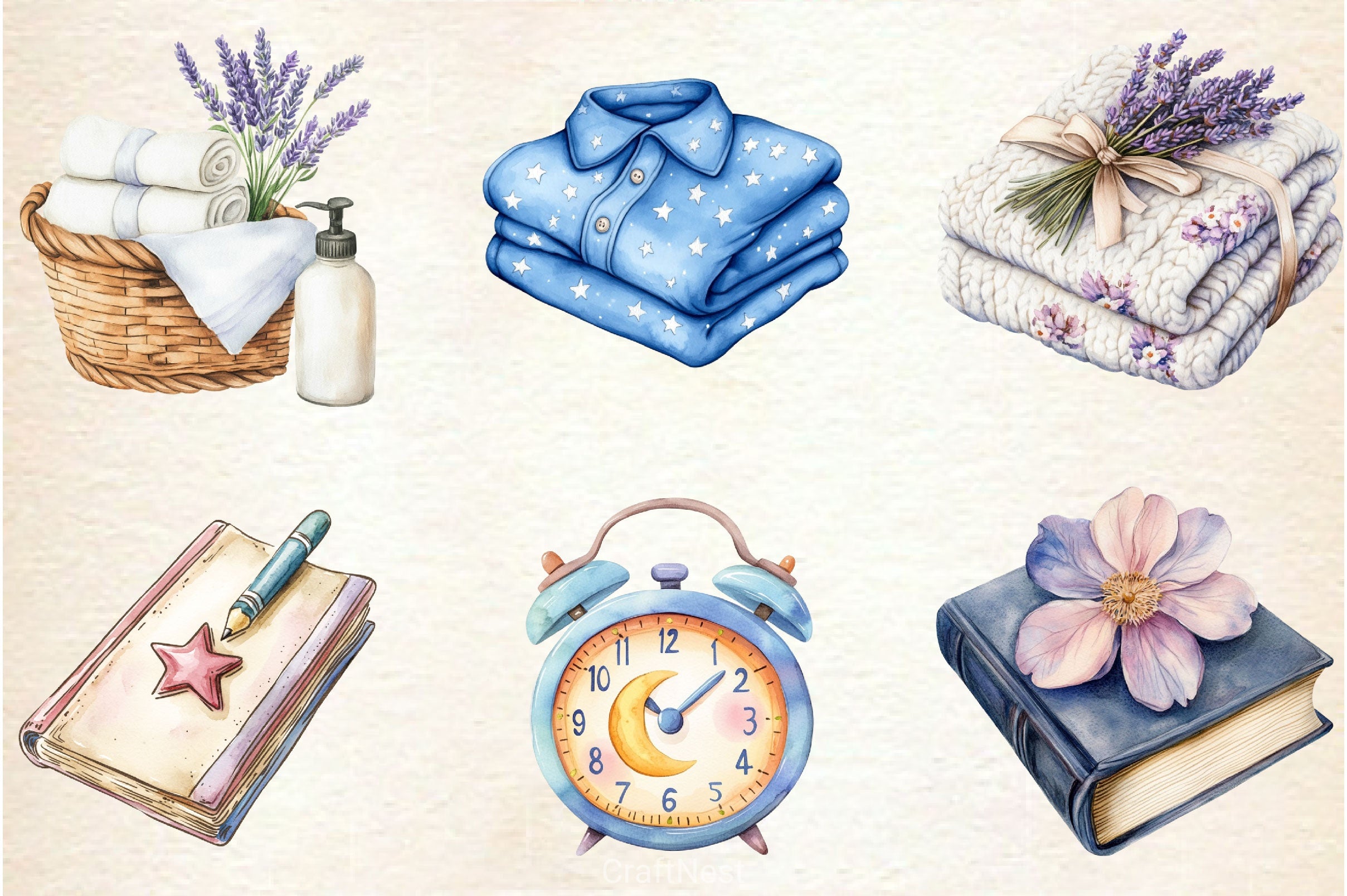 Evening Routine Clipart Bundle 2 - CraftNest - Digital Crafting and Art