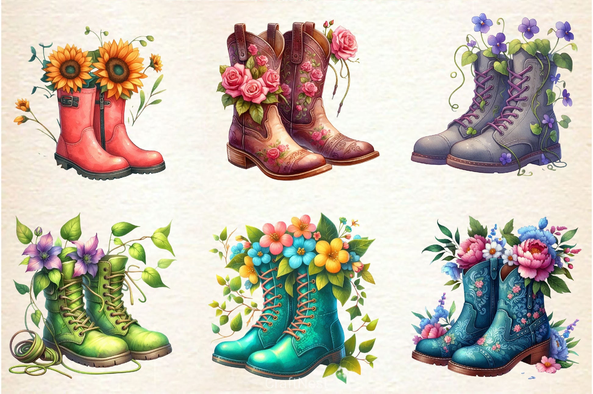 Garden Boots Clipart Bundle 3 - CraftNest - Digital Crafting and Art