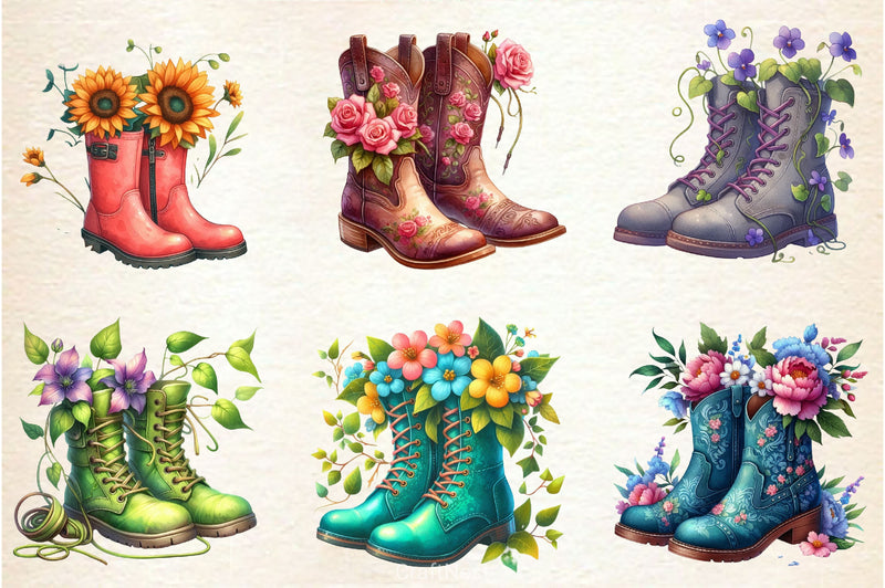 Garden Boots Clipart Bundle 3 - CraftNest - Digital Crafting and Art