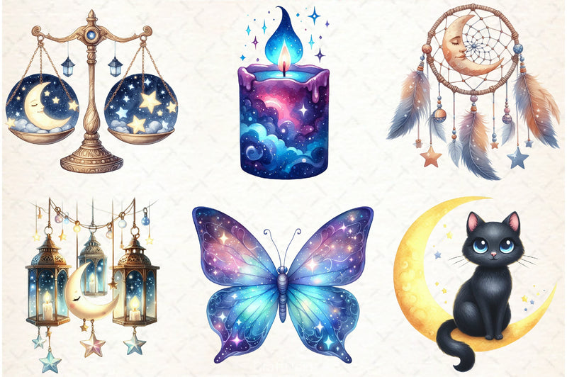Magic & Celestial Clipart Bundle - CraftNest - Digital Crafting and Art