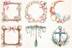 Coquette Coastal Fisherman Clipart Bundle - CraftNest - Digital Crafting and Art