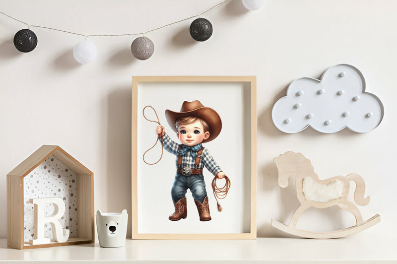 Baby Boy Cowboy Clipart Bundle - CraftNest - Digital Crafting and Art