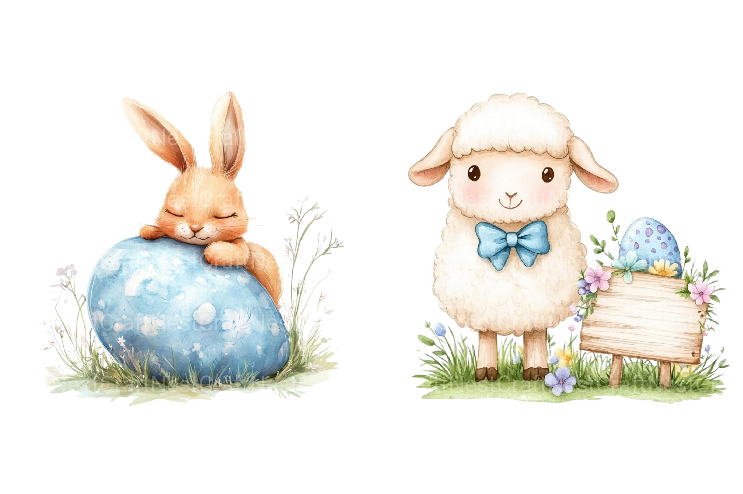 Blue Easter Clipart - CraftNest - Digital Crafting and Art