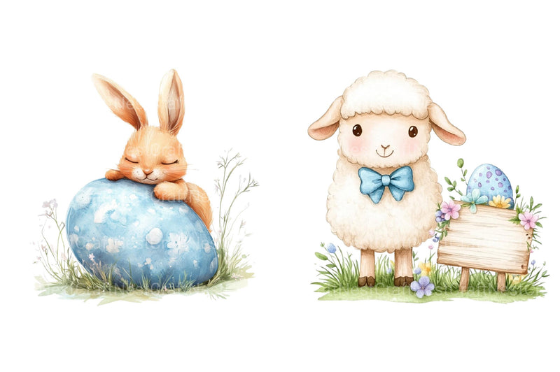 Blue Easter Clipart - CraftNest - Digital Crafting and Art