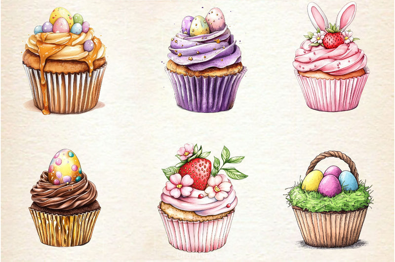 Easter Cupcake Clipart Bundle 3 - CraftNest - Digital Crafting and Art
