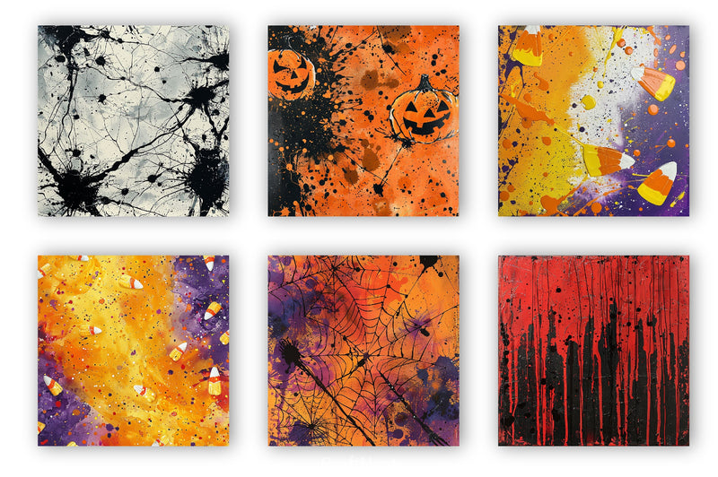 Halloween Paint Splatter Digital Paper - CraftNest - Digital Crafting and Art